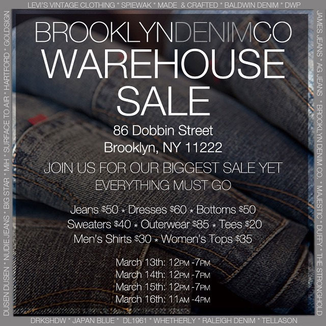Brooklyn Denim Co. Warehouse Sale