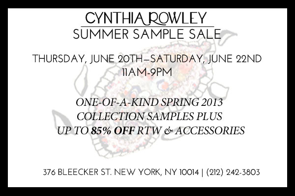 Cynthia Rowley Summer 2013 Sample Sale