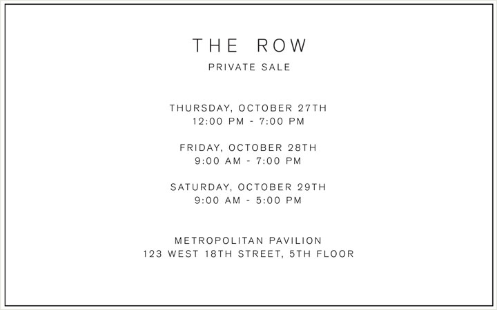 The Row Clothing Accessories New York Private Sale