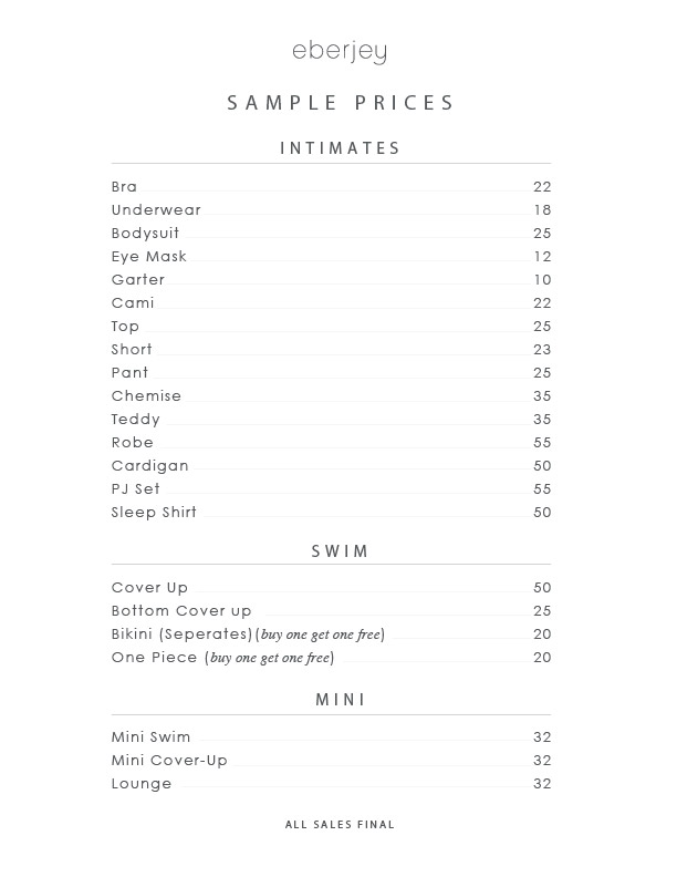 Eberjey Sample Sale in Images Prices