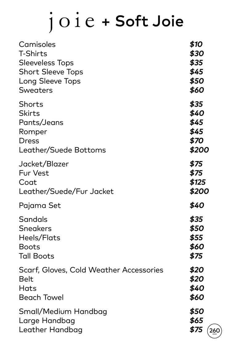 Joie, Equipment, & Current/Elliott in Images Price List