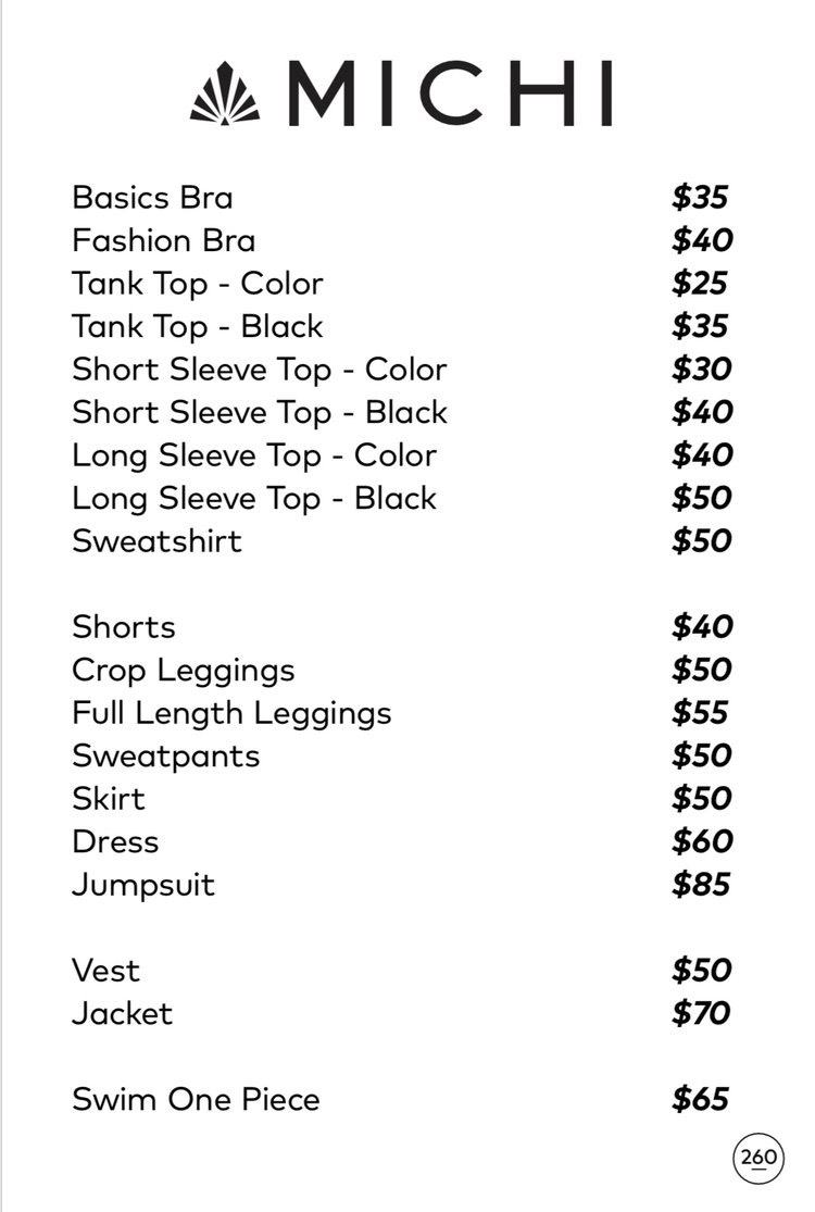 Michi Sample Sale in Images Prices