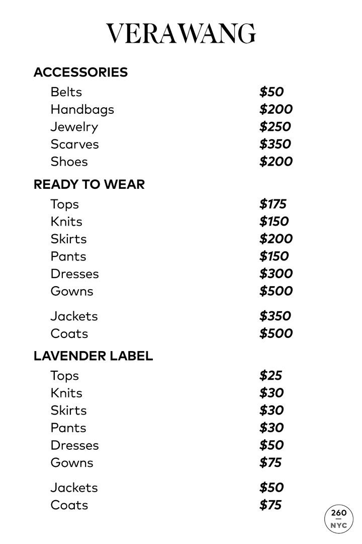Vera Wang Sample Sale In Images Price List
