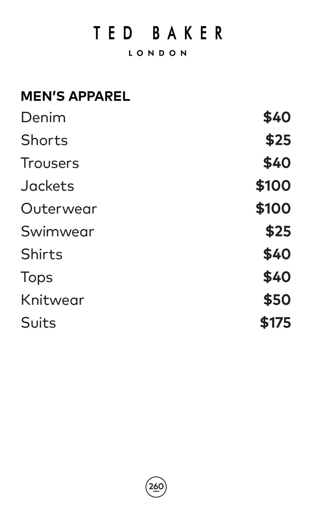 Ted Baker Sample Sale in Images Price List
