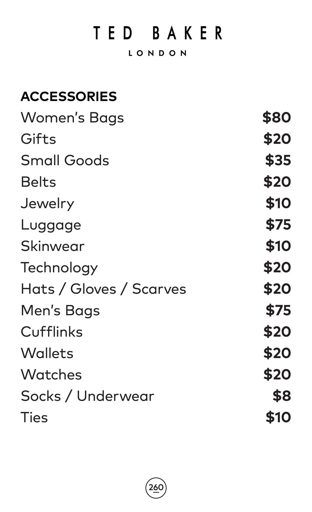 Ted Baker Sample Sale in Images Price List