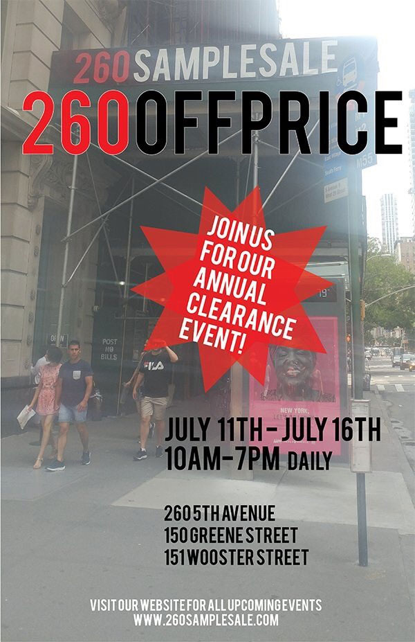 260SampleSale Annual Clearance Sale 