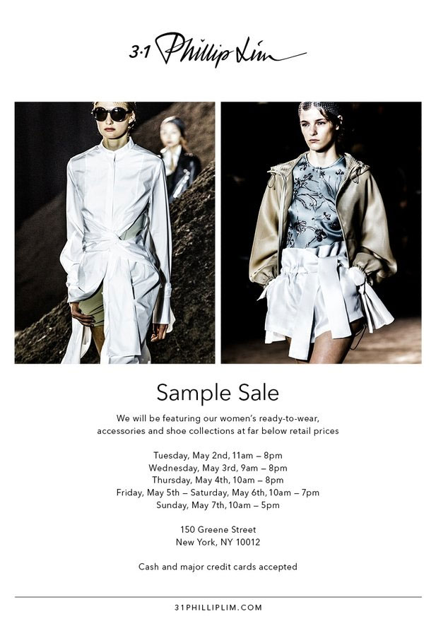 3.1 Phillip Lim Clothing & Accessories New York Sample Sale