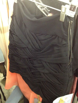 A.L.C. Black Ruffled Mini Skirt with a broken zipper ($169)