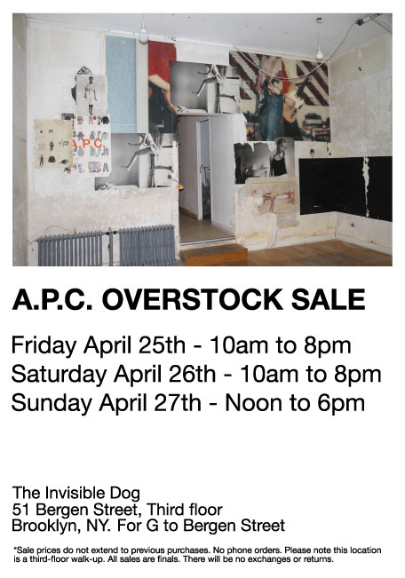 A.P.C. Overstock Sale