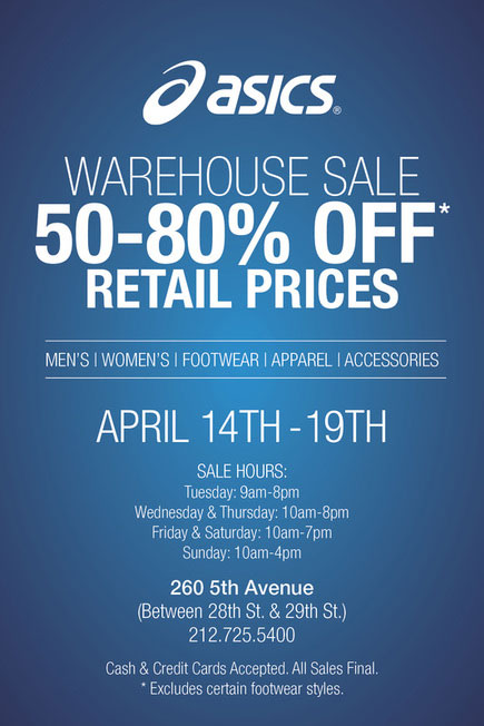 ASICS Warehouse Sale 