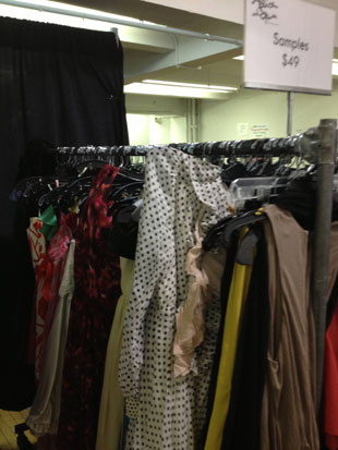 One rack of $29 samples featured soft and casual basic tops and bottoms