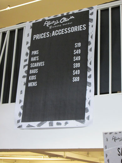 Alice + Olivia Accessories Price List