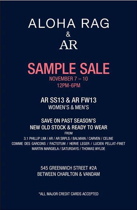 Aloha Rag & AR Sample Sale