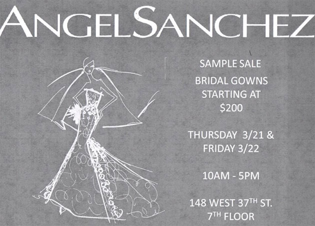 Angel Sanchez Bridal Sample Sale