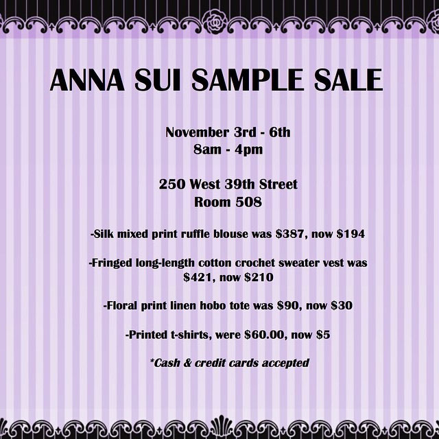 Anna Sui Sample Sale