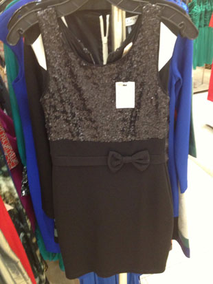 B44’s Black Sequenced Dress w/ Bow ($136) 