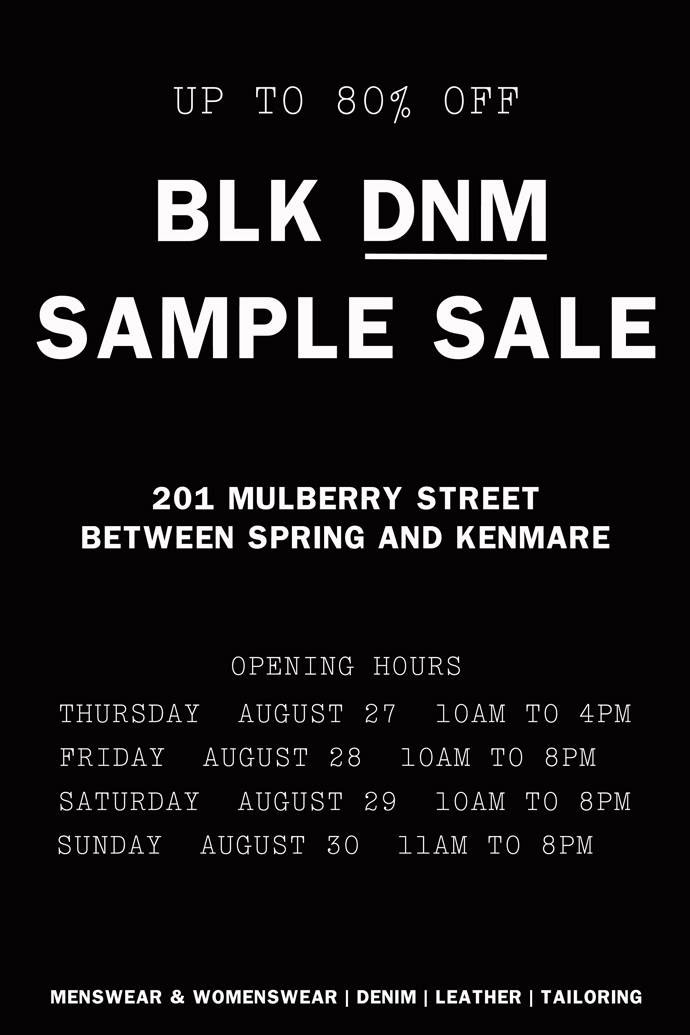 BLK DNM Sample Sale