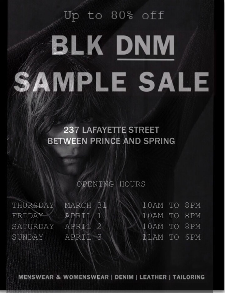 BLK DNM Sample Sale 