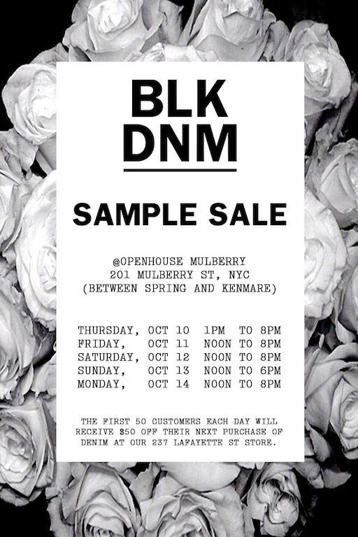 BLK DNM Sample Sale