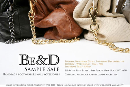 Be&D Sample Sale