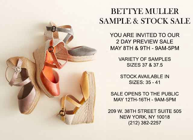 Bettye Muller Sample & Stock Sale