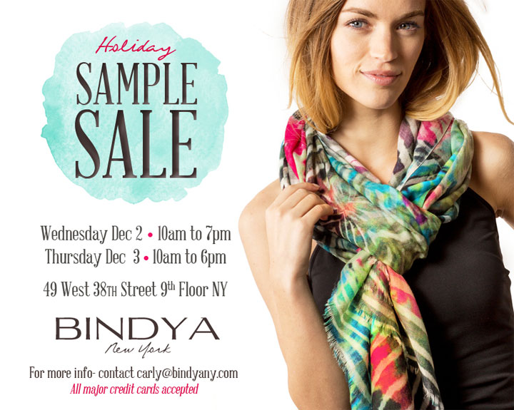 Bindya NY Holiday Sample Sale 