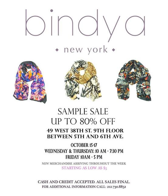 Bindya NY Sample Sale