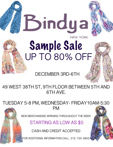 Bindya NY Sample and Stock Sale