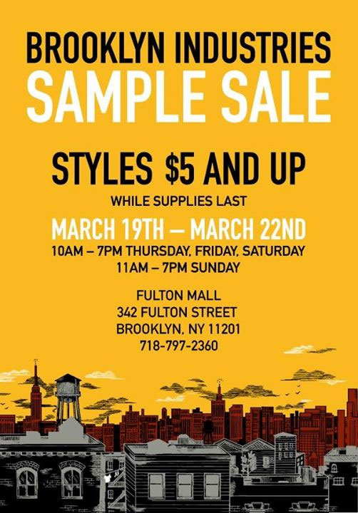 Brooklyn Industries Sample Sale