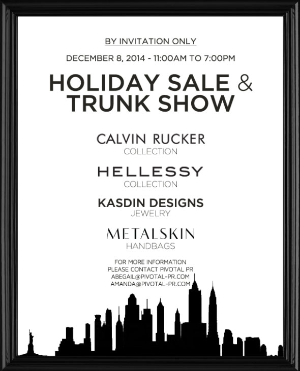 Calvin Rucker Holiday Sale and Trunk Show