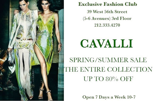 Cavalli Spring/Summer Sample Sale