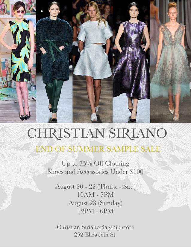 Christian Siriano End of Summer Sample Sale