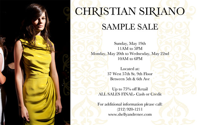 Christian Siriano Sample Sale