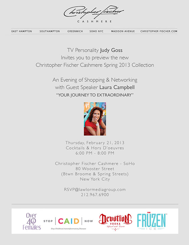 Preview the New Christopher Fischer Cashmere Collections with TV Personality Judy Goss