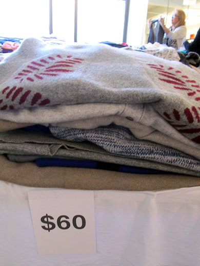 Light sweaters priced $50-$70
