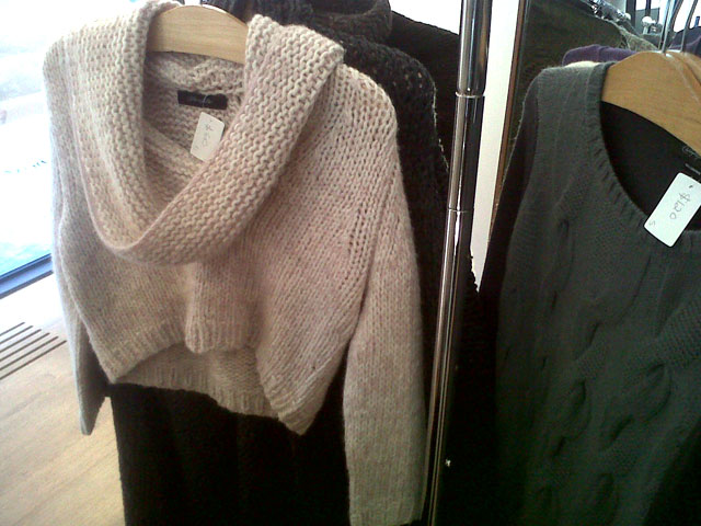 Cropped sweater: $60 at Christopher Fisher Sample Sale