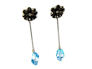 Lily Pad Swarovski Crystal Drop Earrings. Retail: $135, Now $50