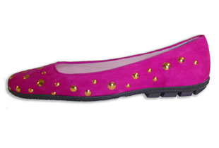 Cosmo Suede ballet flat with stud detail in fuchsia; Retail: $245.00  with 40% off