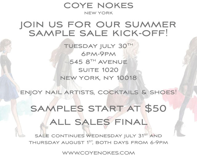 Coye Nokes Summer Sample Sale