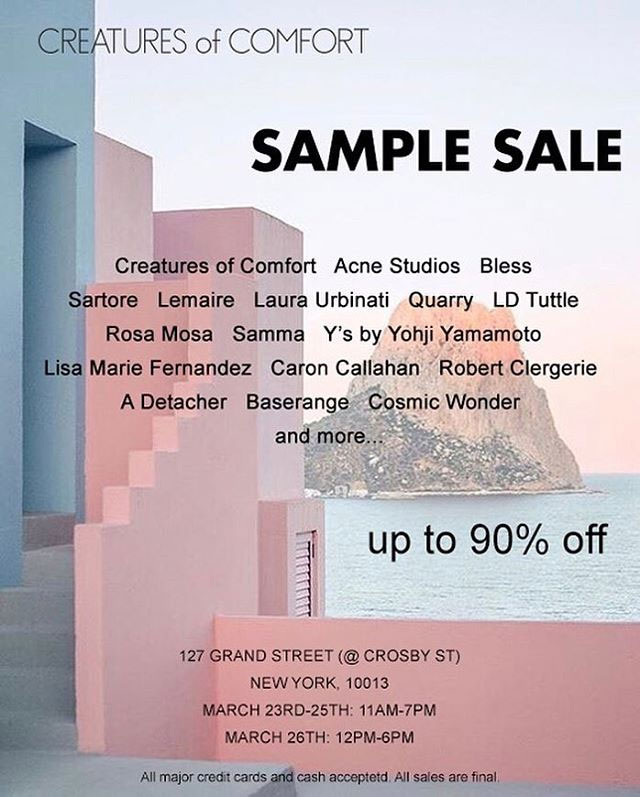 Creatures of Comfort Sample Sale