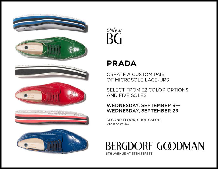 Create a Custom Pair of Prada Microsole Lace-ups at Bergdorf Goodman