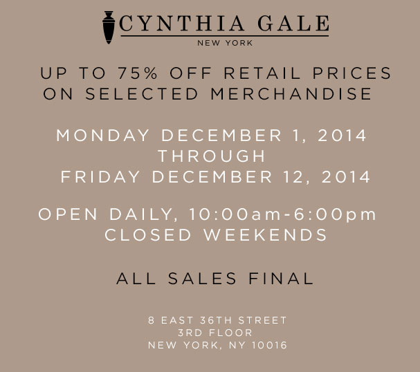 Cynthia Gale Private Holiday Sample Sale 