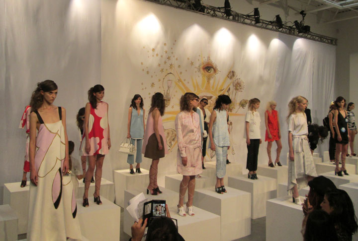 The collection referenced the swinging Sixties and Seventies