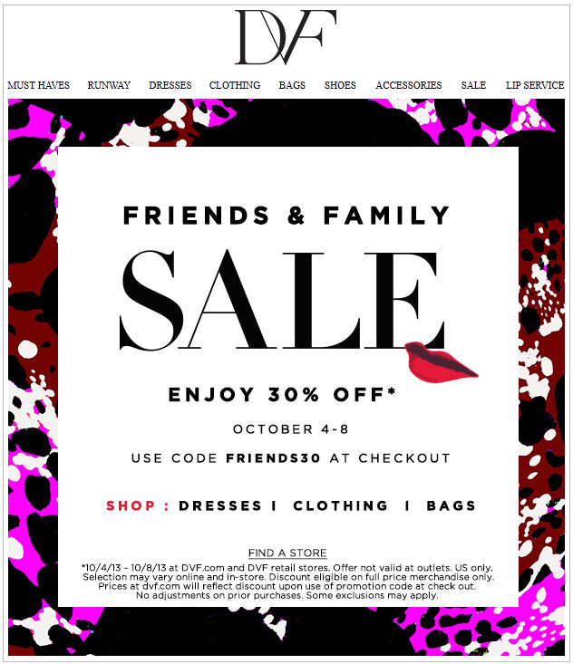 DVF Friends & Family Sale