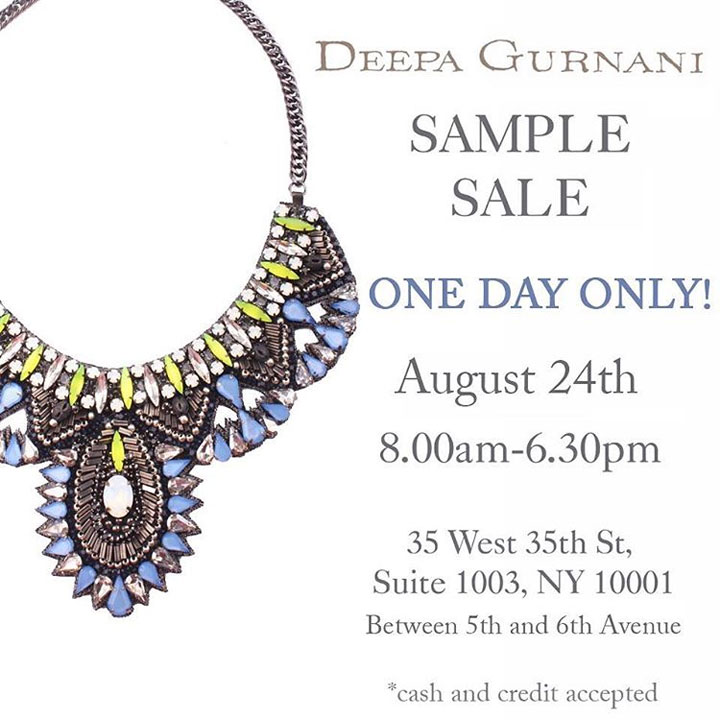 Deepa Gurnani Jewelry New York Sample Sale - TheStylishCity.com