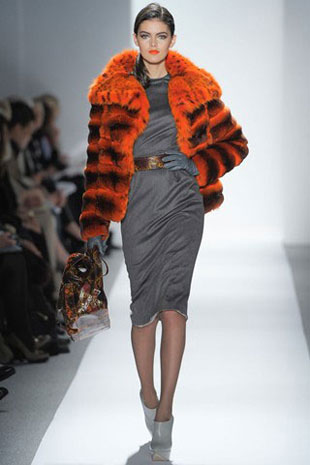 Dennis Basso Red Brown Shearling with Fox Trim Poncho ($1,575, orig. $4,500)