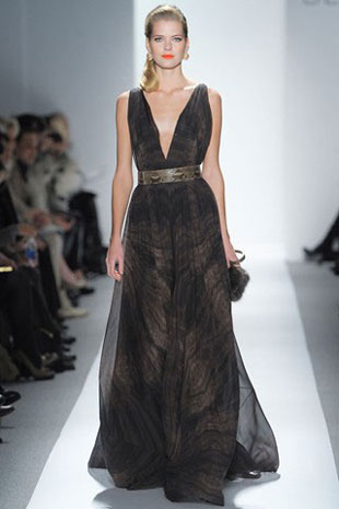 Dennis Basso Silk Chiffon Organza with Satin and Embroidery Floor Length Gown ($800, orig. $8,000)