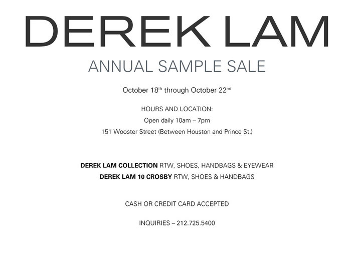 Derek Lam Annual Sample Sale