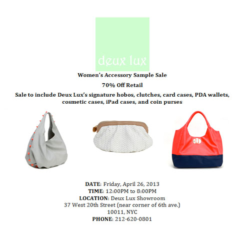 Deux Lux Handbags Sample Sale