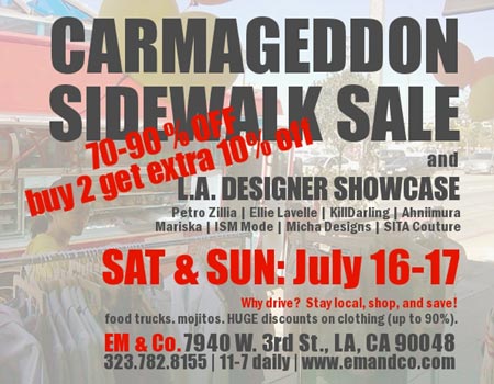 Em & Co Carmeggedon Sidewalk Sale